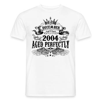 Anniversaire 2004 Décembre 2004 né en Décembre - T-shirt homme - blanc - Devant - AI Model Male 178 dark (178cm)