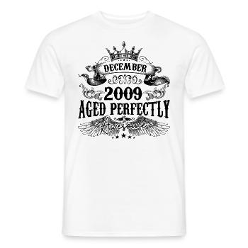 Anniversaire 2009 Décembre 2009 né en Décembre - T-shirt homme - blanc - Devant - AI Model Male 178 dark (178cm)