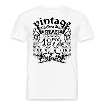 Anniversaire 1972 Décembre 1972 né en Décember - T-shirt homme - blanc - Devant - AI Model Male 178 dark (178cm)