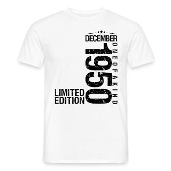 Birthday December 1950 December born in December - Men's T-Shirt - white - Front - AI Model Male 178 dark (178cm)