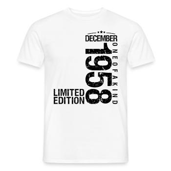 Birthday December 1958 December born in December - Men's T-Shirt - white - Front - AI Model Male 178 dark (178cm)