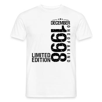 Birthday December 1998 December born in December - Men's T-Shirt - white - Front - AI Model Male 178 dark (178cm)