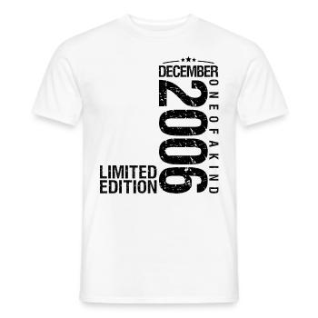 Birthday December 2006 December born in December - Men's T-Shirt - white - Front - AI Model Male 178 dark (178cm)