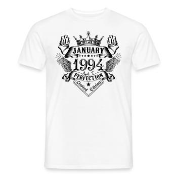 January 1994 January 1994 born in January - Men's T-Shirt - white - Front - AI Model Male 178 dark (178cm)
