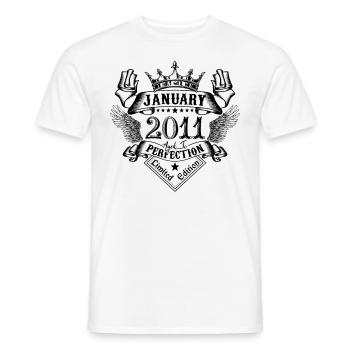Januar 2011 Januar 2011 geboren im Januar - Männer T-Shirt - Weiß - Vorne - AI Model Male 178 dark (178cm)