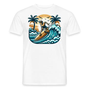 Surfer in Aktion - Männer T-Shirt - Weiß - Vorne - AI Model Male 178 dark (178cm)