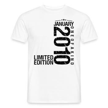 Birthday January 2010 January born in January - Men's T-Shirt - white - Front - AI Model Male 178 dark (178cm)