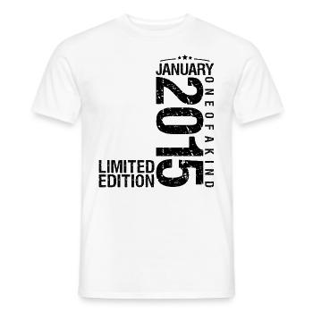 Birthday January 2015 January born in January - Men's T-Shirt - white - Front - AI Model Male 178 dark (178cm)