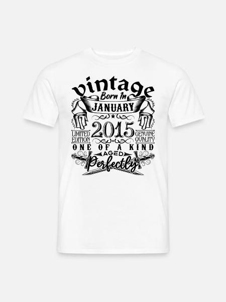 Geburtstag 2015 Januar 2015 geboren im Januar - Männer T-Shirt - Weiß