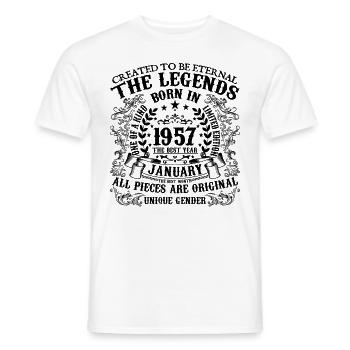 Geburtstag 1957 Januar 1957 geboren im Januar 1957 - Männer T-Shirt - Weiß - Vorne - AI Model Male 178 dark (178cm)