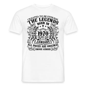 Geburtstag 1970 Januar 1970 geboren im Januar 1970 - Männer T-Shirt - Weiß - Vorne - AI Model Male 178 dark (178cm)