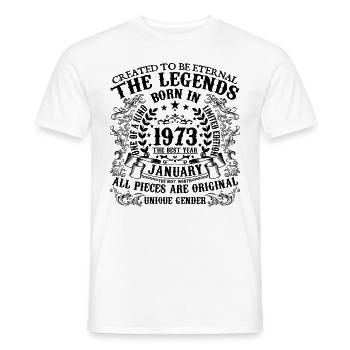 Anniversaire 1973 Janvier 1973 né en Janvier 1973 - T-shirt homme - blanc - Devant - AI Model Male 178 dark (178cm)