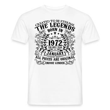 Anniversaire 1972 Janvier 1972 né en Janvier 1972 - T-shirt homme - blanc - Devant - AI Model Male 178 dark (178cm)