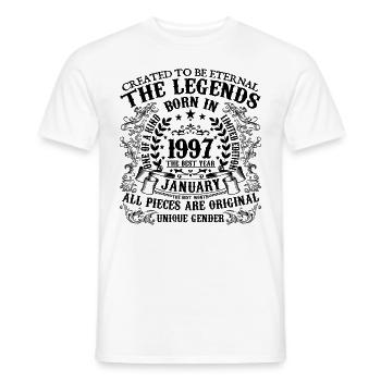 Geburtstag 1997 Januar 1997 geboren im Januar 1997 - Männer T-Shirt - Weiß - Vorne - AI Model Male 178 dark (178cm)