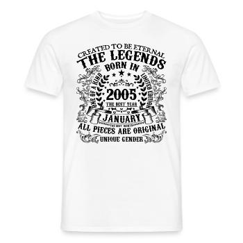 Geburtstag 2005 Januar 2005 geboren im Januar 2005 - Männer T-Shirt - Weiß - Vorne - AI Model Male 178 dark (178cm)