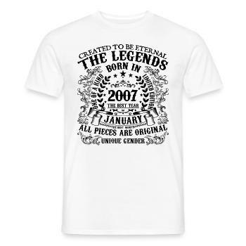 Geburtstag 2007 Januar 2007 geboren im Januar 2007 - Männer T-Shirt - Weiß - Vorne - AI Model Male 178 dark (178cm)