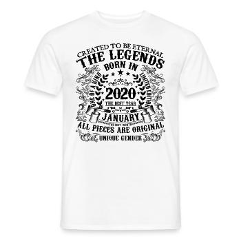 Geburtstag 2020 Januar 2020 geboren im Januar 2020 - Männer T-Shirt - Weiß - Vorne - AI Model Male 178 dark (178cm)