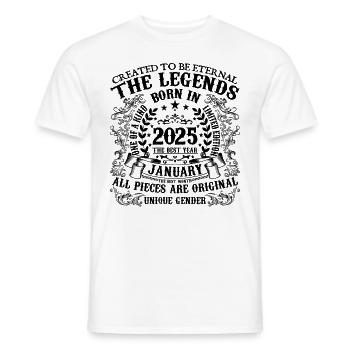 Geburtstag 2025 Januar 2025 geboren im Januar 2025 - Männer T-Shirt - Weiß - Vorne - AI Model Male 178 dark (178cm)