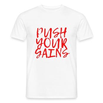 Push your Gains - Männer T-Shirt - Weiß - Vorne - AI Model Male 178 dark (178cm)