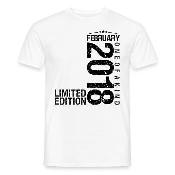 Birthday February 2018 February born in February - Men's T-Shirt - white - Front - AI Model Male 178 dark (178cm)
