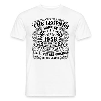 Birthday 1958 February 1958 born in February 1958 - Men's T-Shirt - white - Front - AI Model Male 178 dark (178cm)