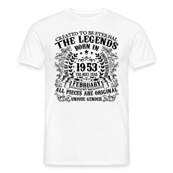 Geburtstag 1953 Februar 1953 geboren im Februar 1953 - Männer T-Shirt - Weiß - Vorne - AI Model Male 178 dark (178cm)