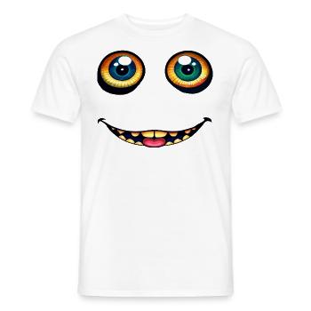 Fun Shirt Lustig Clown Gesicht Augen Smile Grusel - Männer T-Shirt - Weiß - Vorne - AI Model Male 178 dark (178cm)