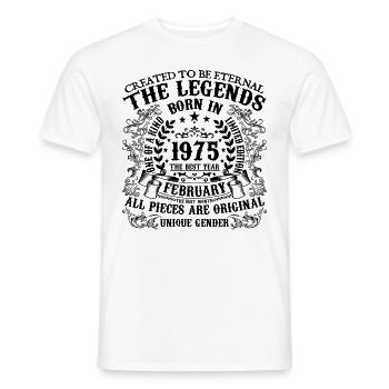 Birthday 1975 February 1975 born in February 1975 - Men's T-Shirt - white - Front - AI Model Male 178 dark (178cm)