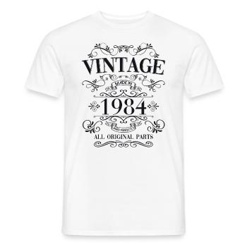 40e anniversaire mari Vintage 1984 Vintage - T-shirt homme - blanc - Devant - AI Model Male 178 dark (178cm)