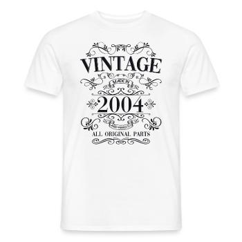20th Birthday Man Woman Vintage 2004 Vintage - Men's T-Shirt - white - Front - AI Model Male 178 dark (178cm)