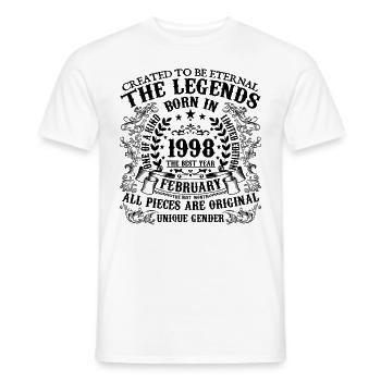 Geburtstag 1998 Februar 1998 geboren im Februar 1998 - Männer T-Shirt - Weiß - Vorne - AI Model Male 178 dark (178cm)
