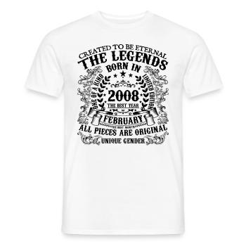 Geburtstag 2008 Februar 2008 geboren im Februar 2008 - Männer T-Shirt - Weiß - Vorne - AI Model Male 178 dark (178cm)