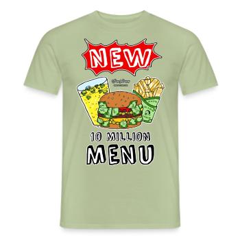 1 Million Menü - Männer T-Shirt - Sage - Vorne - AI Model Male 178 light (178cm)