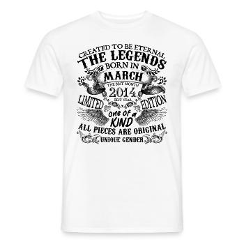 Geburtstag 2014 März 2014 geboren im März 2014 - Männer T-Shirt - Weiß - Vorne - AI Model Male 178 dark (178cm)