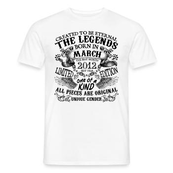 Geburtstag 2012 März 2012 geboren im März 2012 - Männer T-Shirt - Weiß - Vorne - AI Model Male 178 dark (178cm)
