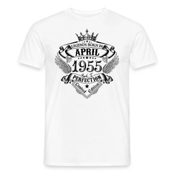 anniversaire Avril 1955 avril anniversaire 1955 - T-shirt homme - blanc - Devant - AI Model Male 178 dark (178cm)