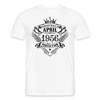 Geburtstag April 1956 April Geburtstag 1956 - Männer T-Shirt - Weiß - Vorne - AI Model Male 178 dark (178cm)