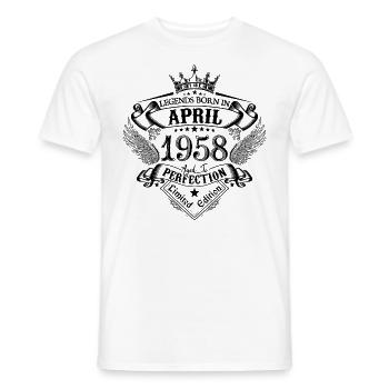 Geburtstag April 1958 April Geburtstag 1958 - Männer T-Shirt - Weiß - Vorne - AI Model Male 178 dark (178cm)