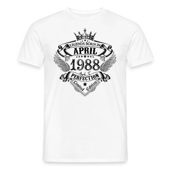 Geburtstag April 1988 April Geburtstag 1988 - Männer T-Shirt - Weiß - Vorne - AI Model Male 178 dark (178cm)