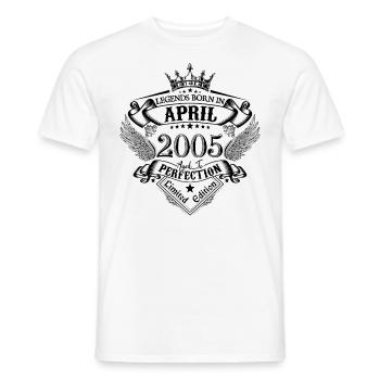 anniversaire Avril 2005 avril anniversaire 2005 - T-shirt homme - blanc - Devant - AI Model Male 178 dark (178cm)