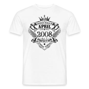 anniversaire Avril 2008 avril anniversaire 2008 - T-shirt homme - blanc - Devant - AI Model Male 178 dark (178cm)