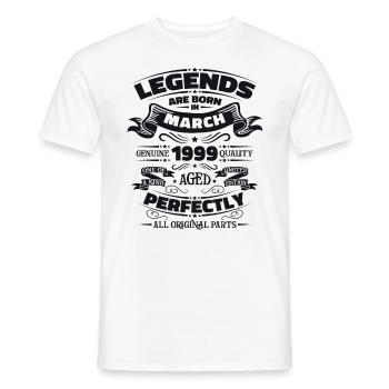 25th Birthday Legendary Since March Born in 1999 - Men's T-Shirt - white - Front - AI Model Male 178 dark (178cm)