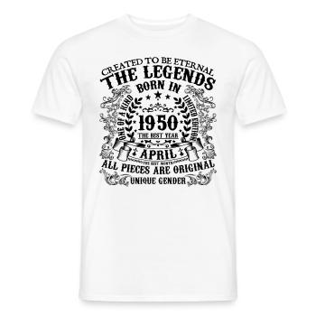 April 1950 Birthday 1950 April April Gift - Men's T-Shirt - white - Front - AI Model Male 178 dark (178cm)