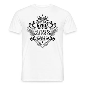 Geburtstag April 2023 April Geburtstag 2023 - Männer T-Shirt - Weiß - Vorne - AI Model Male 178 dark (178cm)