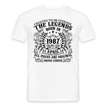Geburtstag 1987 April 1987 geboren im April 1987 - Männer T-Shirt - Weiß - Vorne - AI Model Male 178 dark (178cm)