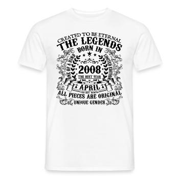 Geburtstag 2008 April 2008 geboren im April 2008 - Männer T-Shirt - Weiß - Vorne - AI Model Male 178 dark (178cm)
