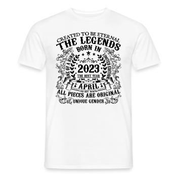 Geburtstag 2023 April 2023 geboren im April 2023 - Männer T-Shirt - Weiß - Vorne - AI Model Male 178 dark (178cm)