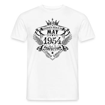 anniversaire Mai 1954 Mai anniversaire 1954 - T-shirt homme - blanc - Devant - AI Model Male 178 dark (178cm)