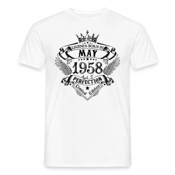 Geburtstag Mai 1958 Mai Geburtstag 1958 - Männer T-Shirt - Weiß - Vorne - AI Model Male 178 dark (178cm)