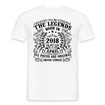 Geburtstag 2018 April 2018 geboren im April 2018 - Männer T-Shirt - Weiß - Vorne - AI Model Male 178 dark (178cm)